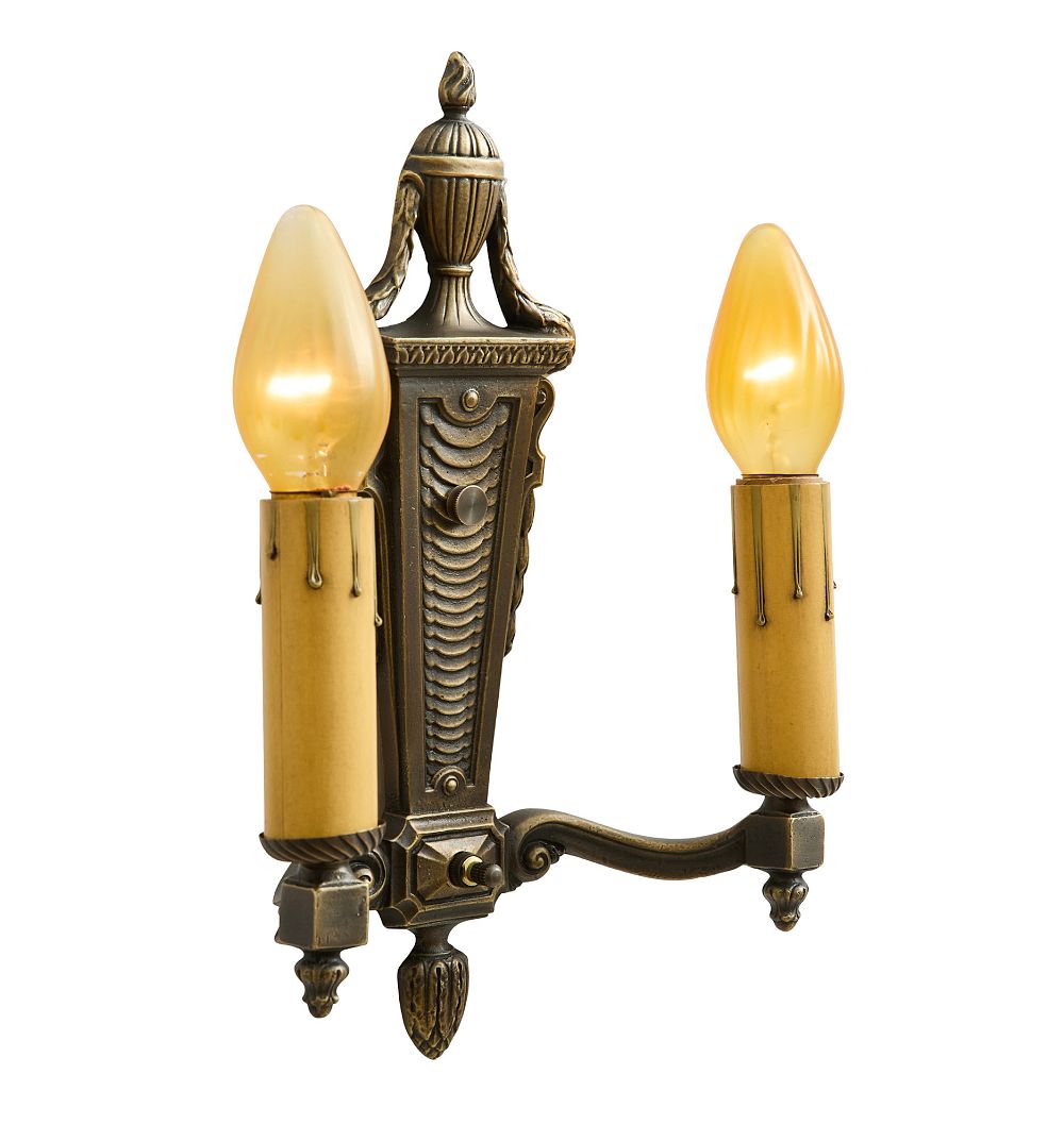 Vintage Set of 3 Classical Revival Candle Sconces by Rejuvenation