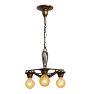 Chandelier 3 light deco barebulb
