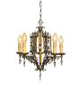 Vintage Art Deco 5-Light Candle Chandelier
