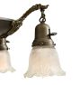 Vintage Classical Revival 4-Light Chandelier with Glass Shades