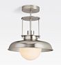 Ormandy 12" Semi-Flush Mount, Brushed Nickel - Opal Globe Shade