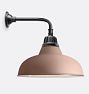 Carson L-Arm Sconce, 20" Deep Dome Matte Mauve - No Bulb Guard