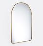Open Box: Arched Metal Framed Mirror (24"W x 40"H), French Cleat - Aged Brass