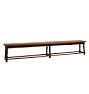 Early 19th Century  English Oak Long Bench with Turned Baluster Legs & Side Stretchers
