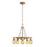 Vintage Classical Revival 5 Light Barebulb Chandelier with Cast Base