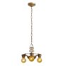 Vintage Art Deco 3 Light  Mini Chandelier with Barebulbs