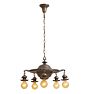 Vintage Classical Revival 5 Arm Bare Bulb Pan Chandelier