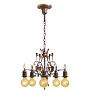 Vintage Romance Revival 5-Lights Bare-Bulb Chandelier