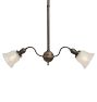 Incredible Vintage Victorian 2 Arm Chandelier with Raised Swag Motif on Bodt and Acid Etched Shades