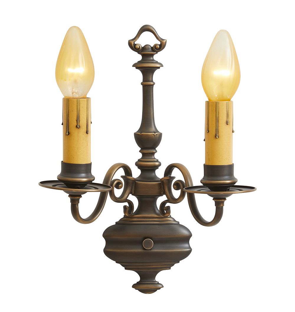 Pair of Vintage Double Arm Wall Sconces Colonial Revival with Hand Applied Highlights by Rejuvenation