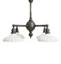 Vintage 4-Arm Chandelier with Sheffield Opal Glass Shades