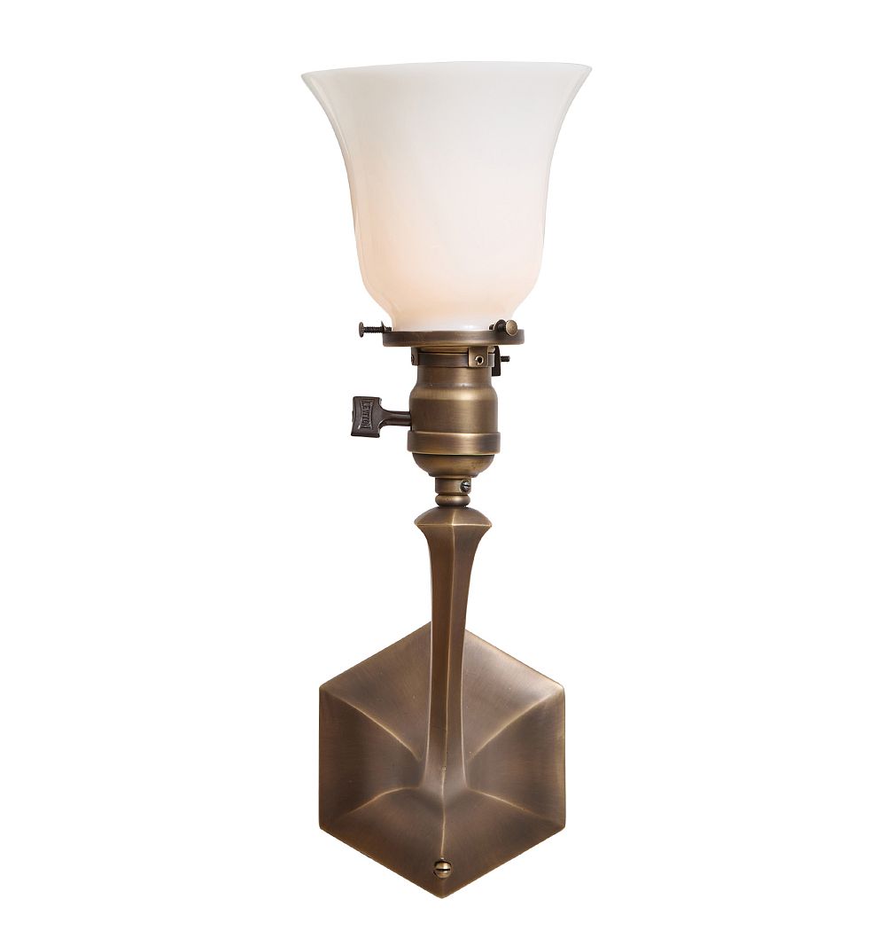 Vintage Arts & Crafts Cast Brass Hexagonal Arched Sconce by Rejuvenation