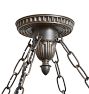 Vintage Classical Revival 4 light Pan Chandelier with Handpainted Desert Glass Shades