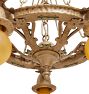 Vintage Classical Revival 5 Light Barebulb Chandelier with Cast Base