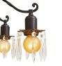 Vintage Classical Revival Chandelier 5 Arm Bare Bulb in Mixed Finish with Decorative Crystals