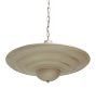 Vintage Deco Industrial Aluminum Pendants with Spun Metal Bead Chain Shades