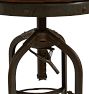 Vintage Industrial Metal Stool with Adjustable Wood Seat