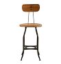 Vintage Industrial Toledo Stool with Bent Plywood Seat and Backrest
