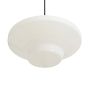 Vintage Mid-Century Modern Pendant with Original 16" Opalescent Glass Schoolhouse Shade