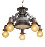 Vintage Romance Revival 5-Light Iron Strap Chandelier Barebulb