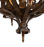 Vintage Spanish Revival 5 Light Chandelier with Original Handpainted Shields