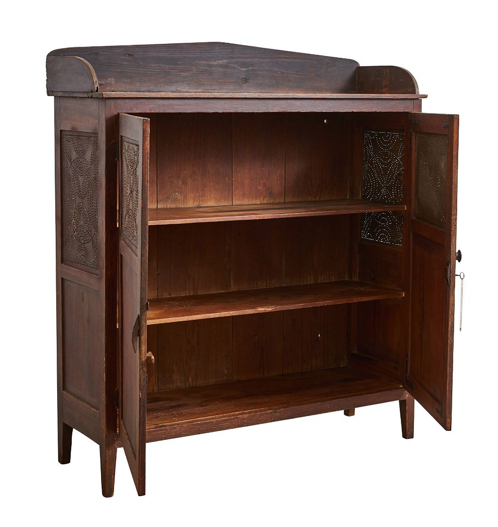 Vintage Traditional Pewter Sideboard with Spool Display by Rejuvenation