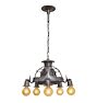 Vintage Romance Revival 5-Light Iron Strap Chandelier Barebulb