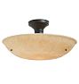Vintage Traditional Semi Flush with Floral Pressed Dome Shade