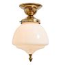 Flush Mount with Vintage Organic Bell Shape Milk Glass Shade