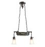 Vintage Classical Revival Brass Pan Chandelier with Wreath Motifs