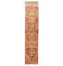 Vintage Turkish Hand-Knotted Wool Runner Medallion Red 13 x 3ft
