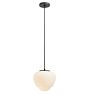 Vintage Mid Century Modern European Pendant with Small Milk Glass Shade