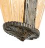 Vintage Art Deco Semi Flush with Pressed Slipper Shade and Linear Motif