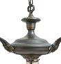 Vintage Classical Revival 3 Light Pan and Hanging Fineal Chandelier