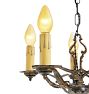 Vintage Classical Revival Cast Iron Chandelier with Hammered Texture