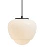 Vintage Mid Century Modern European Pendant with Small Milk Glass Shade