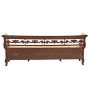 Vintage Traditional Early 19th Century Swedish Birch Bench with Carved Back &amp; Storage