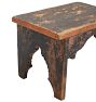 Vintage Traditional Rustic Painted Footstool with Carved Legs