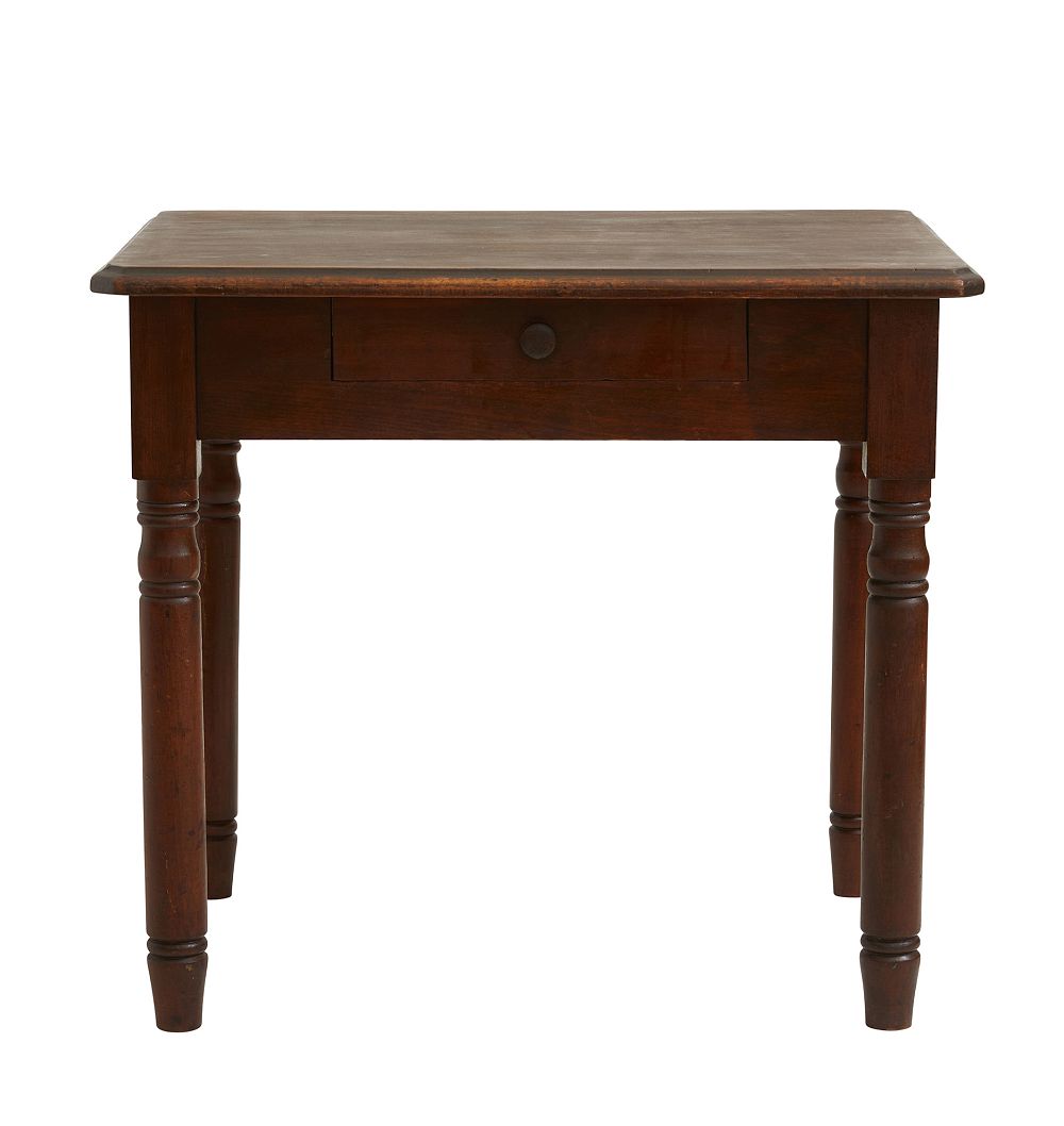 Vintage Traditional Side Table with Turned Legs and Drawer by Rejuvenation