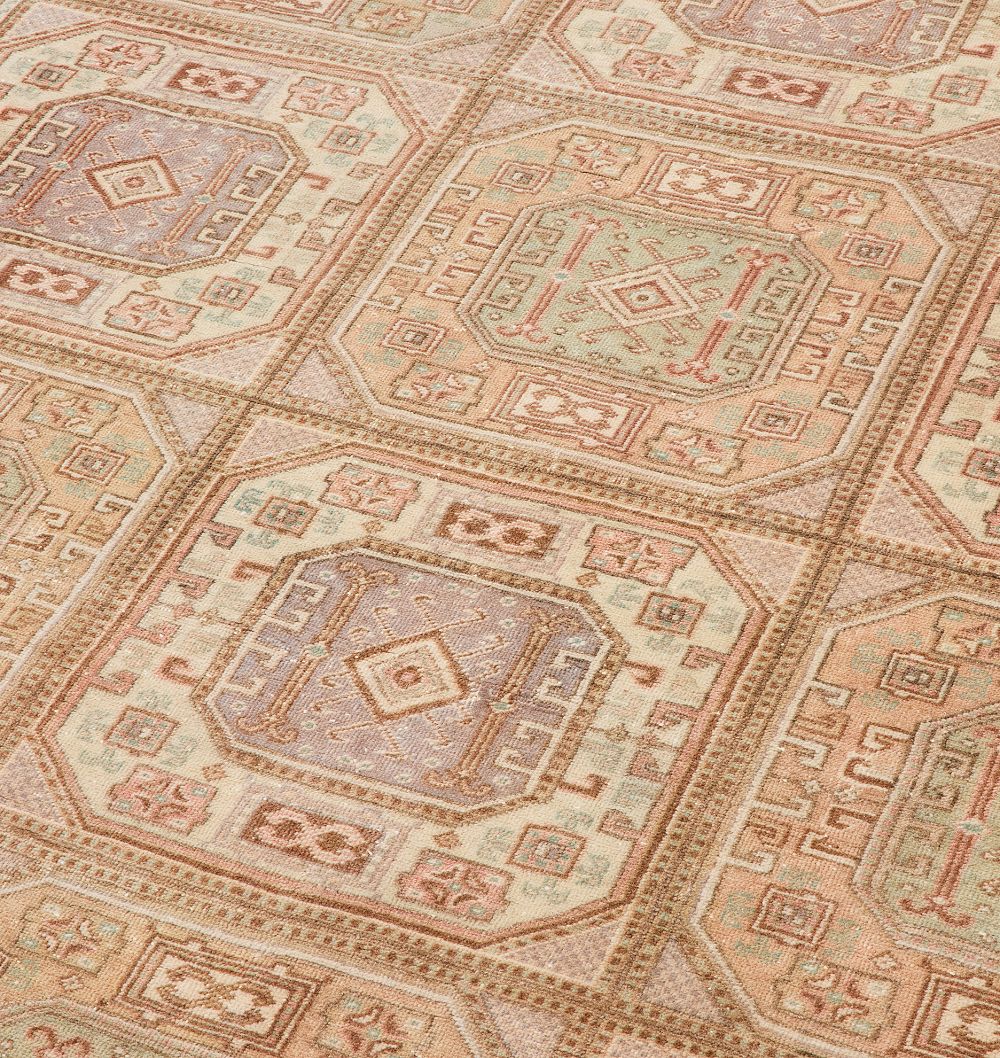Vintage Turkish Hand-Knotted Wool Rug Elephant Foot Pink 6-1/2 x 9-1/2ft by Rejuvenation