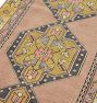 Vintage Turkish Hand-Knotted Wool Runner Medallion Yellow 9-1/2 x 3ft