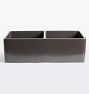 Frost Fireclay Gray Double Kitchen Sink, 33-1/4" x 10" x 18"