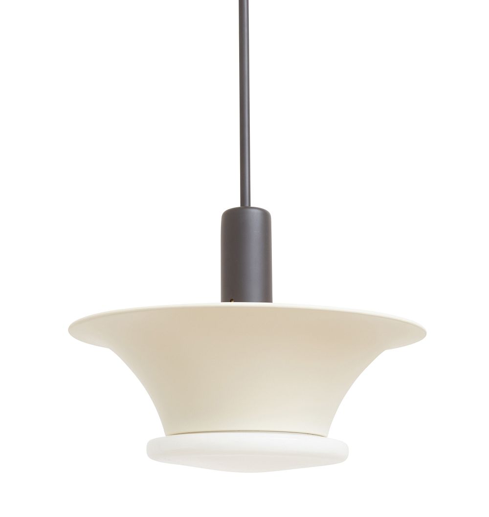 Vintage Industrial "Duplexalite" Pendant with Milk Glass Diffuser by Rejuvenation