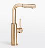 Corsano Stick Handle Pull Out Kitchen Prep Faucet, Satin Bronze PVD