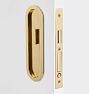 Open Box: Eastbank Pocket Door Privacy Set - Aged Brass