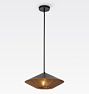 Daphne 15in Natural Fiber Rod Pendant Matte Black