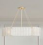 Willamette 48" Linear Chandelier, Aged White Glass