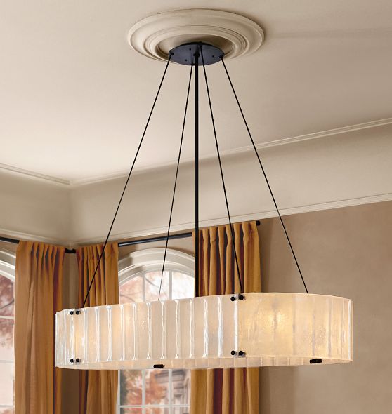 Willamette 60" Linear Chandelier, Champagne Glass by Rejuvenation