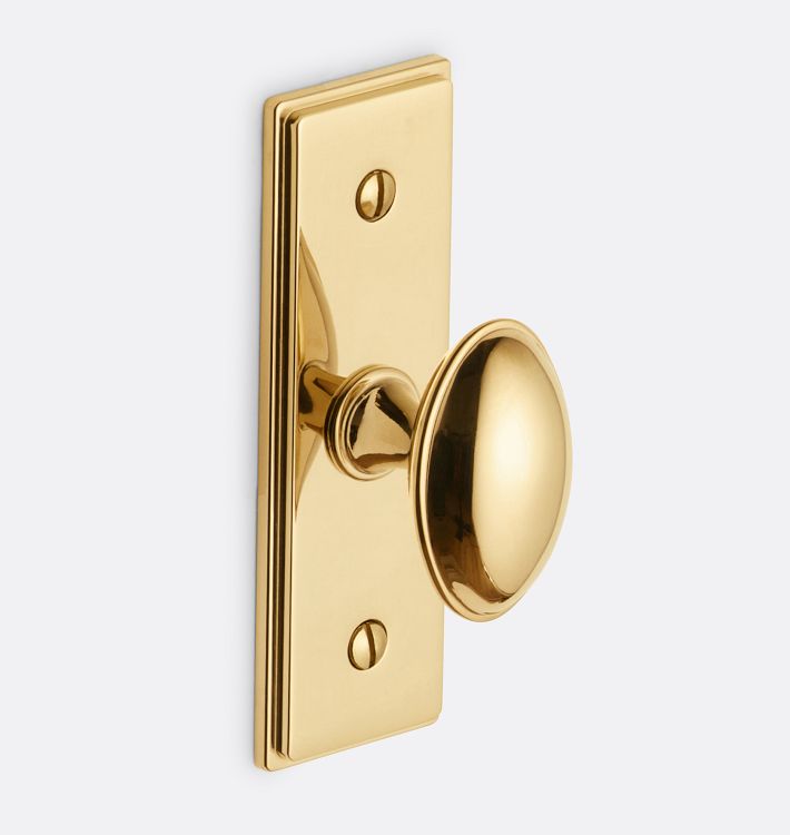 Lennox cabinet knob with stepped backplate in unlacquered brass