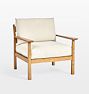 Open Box: DNU - Ojai Lounge Chair - Aged Oak - Linen Blend Ivory